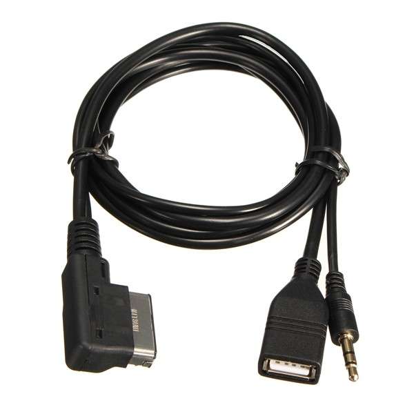 Car AMI MDI Music USB Charger 3.5mm Jack AUX Audio Cable For Audi A3 A5 S5