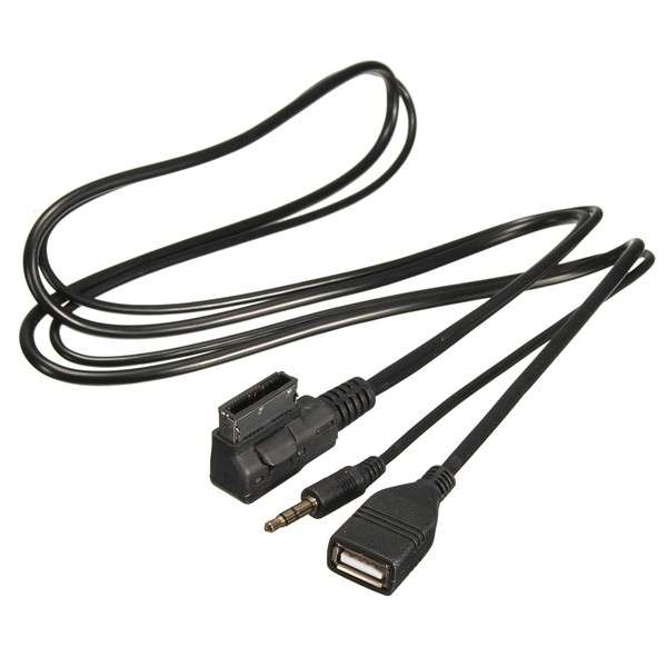 Car AMI MDI Music USB Charger 3.5mm Jack AUX Audio Cable For Audi A3 A5 S5