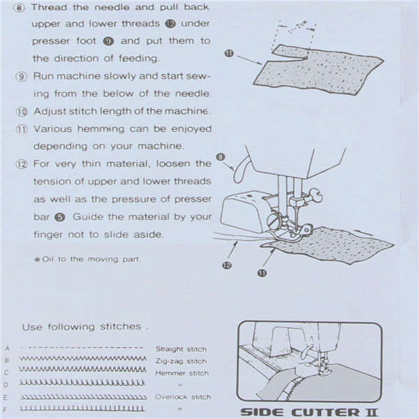 Side Cutter Overlock Presser Foot Feet Sewing Machine Attachment Part Accessary