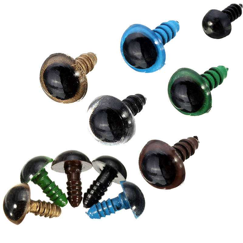 264 Pieces 6 - 12mm Black 10 - 12mm Colourful Safety Eyes Teddy Bear Doll Animal Crafts