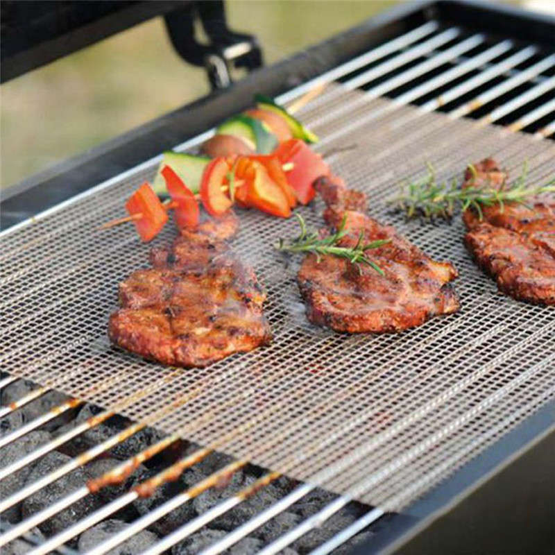 Honana Non Stick Grilling Mats BBQ Mesh Roaster Cooking Tools Black Round Square ... (SIZE: 40X30CM)