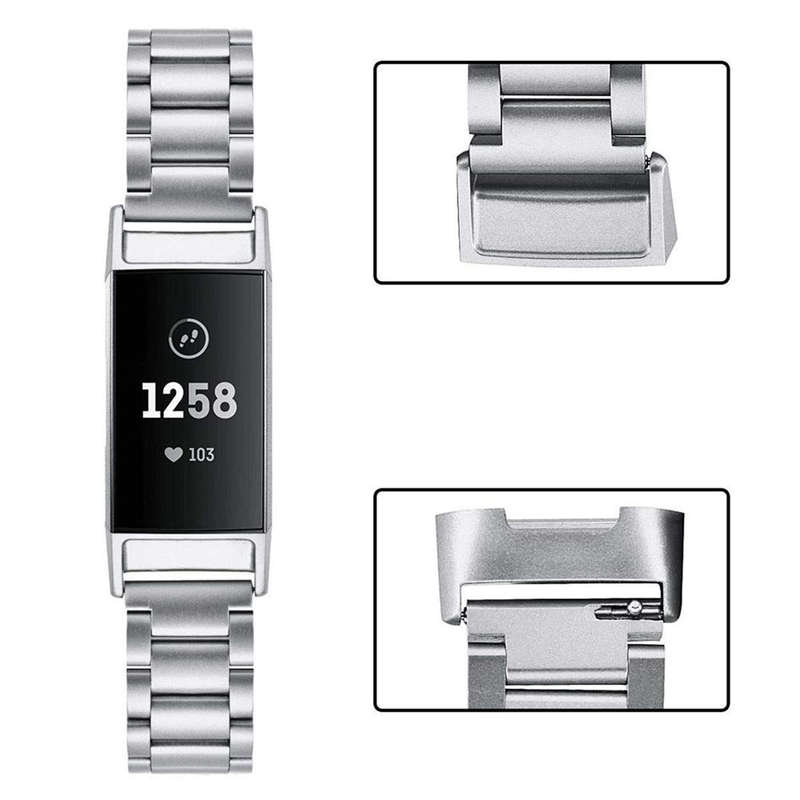 Stainless Steel Watch Band Metal Strap Replacement for Fitbit Charge 3