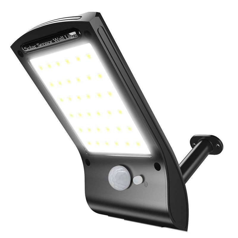 Solar Powered 36 LED PIR Motion Sensor Waterproof Street Security Light Wall Lamp for Outdoor Garden