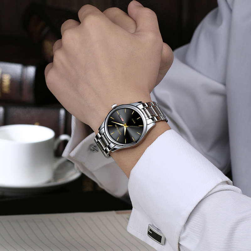 Watch Calendar Business Style Men Watch Stainless Steel Strap Casual Quartz Watches
