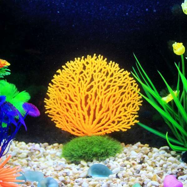 Seabed Simulation Coral Landscape Fish Tank Ornaments Aquarium Decoration Fish Ta... (COLOR: ORANGE)