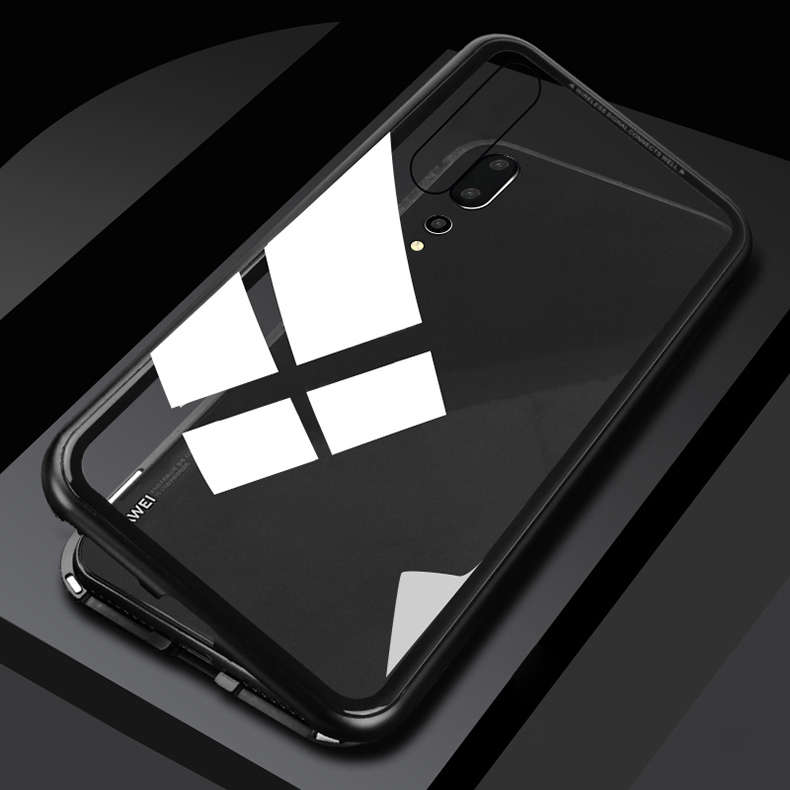 Bakeey 360 Magnetic Adsorption Metal Tempered Glass Protec... (COLOR: BLACK | MODEL: HUAWEIP20PRO)