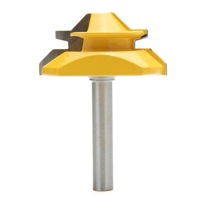 45 Degree Lock Miter Glue Joint Router Bit Woodworking Cutter 8mm Shank Diameter