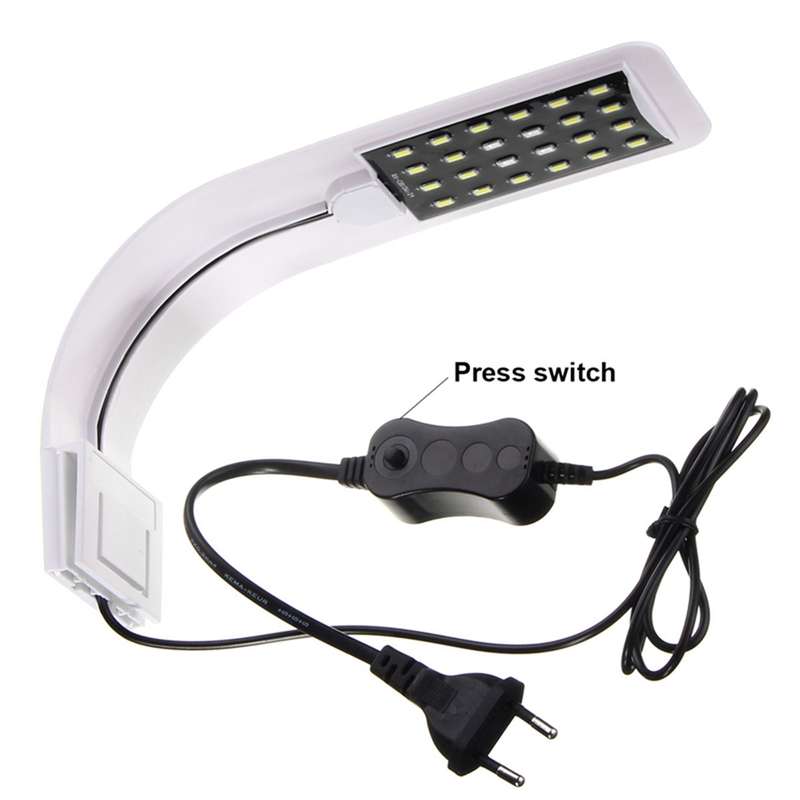 10W 5730 24 LED Aquarium Light Clip Fish Tank Lamp White:Blue 5:1 AC220V - 0.10kg