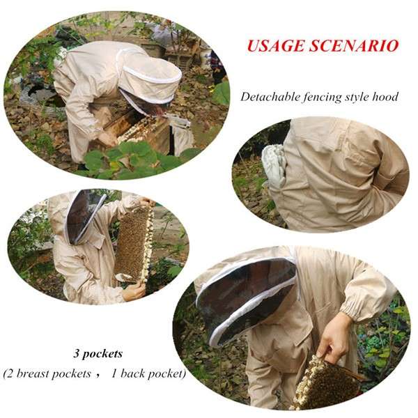 otton Beekeeping Suit Bee Suit Heavy Duty Space Suit Leather Ventilate