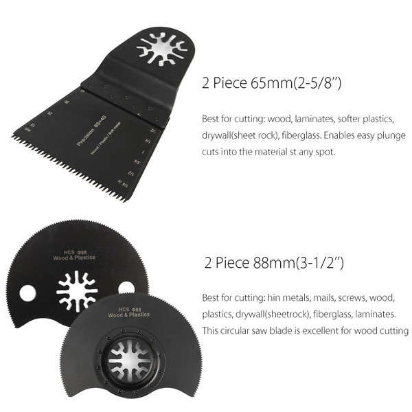 22pcs Oscillating Multi Tool Saw Blade Kit for Multimaster Fein Bosch Makita