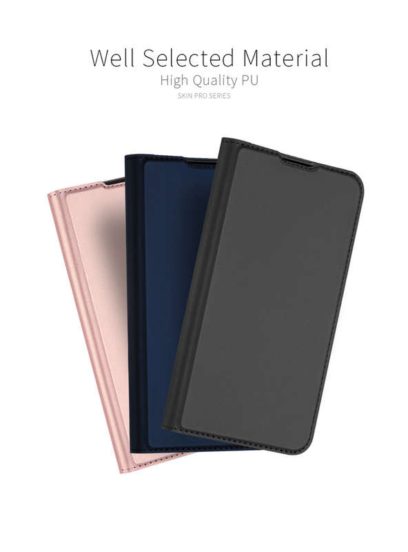 DUX DUCIS Shockproof Flip PU Leather Card Slot Full Cover Protective Case for OnePlus 6T - 0.09kg