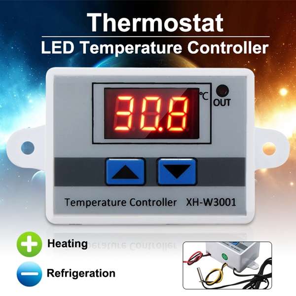 XH-W3001 220V 10A Digital Display LED Temperature Controller With Thermostat Control Switch Probe