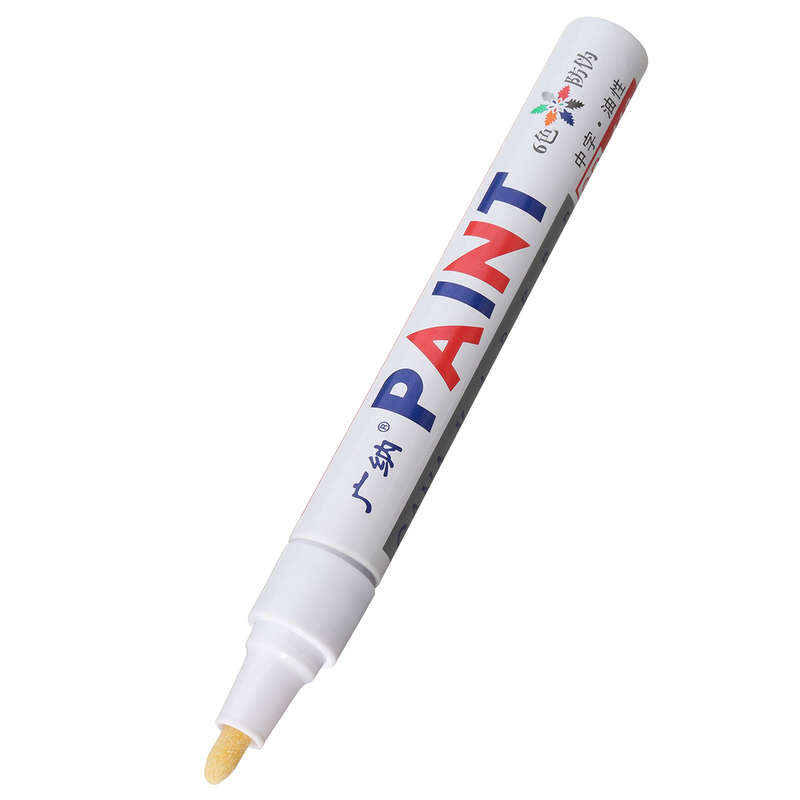 12pcs Color Tyre Permanent Paint Pen Tire Metal Outdoor Marking Ink Marker Trendy (COLOR: WHITE)