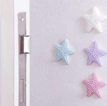 Starfish Silicone Door Knob Mute Luminous Elastic Stickers Crash Buffer Wall Protector Stickers