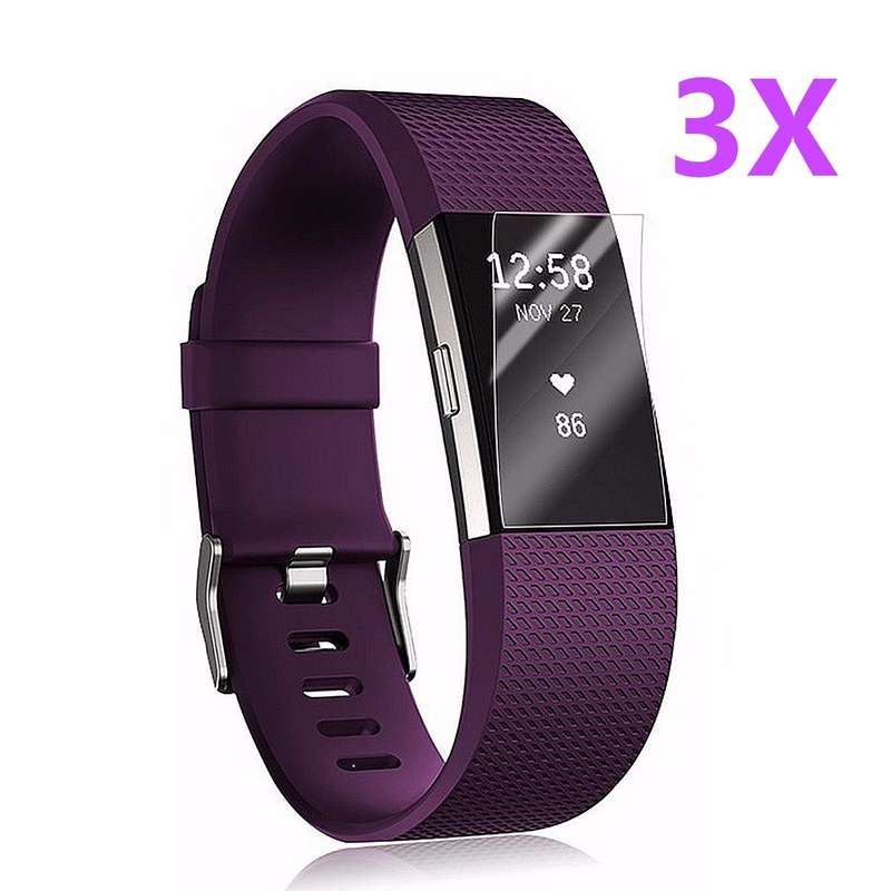 Fitbit Charge 2 Anti-Scratch Clear HD Screen Protector Films x3 Shield Guard