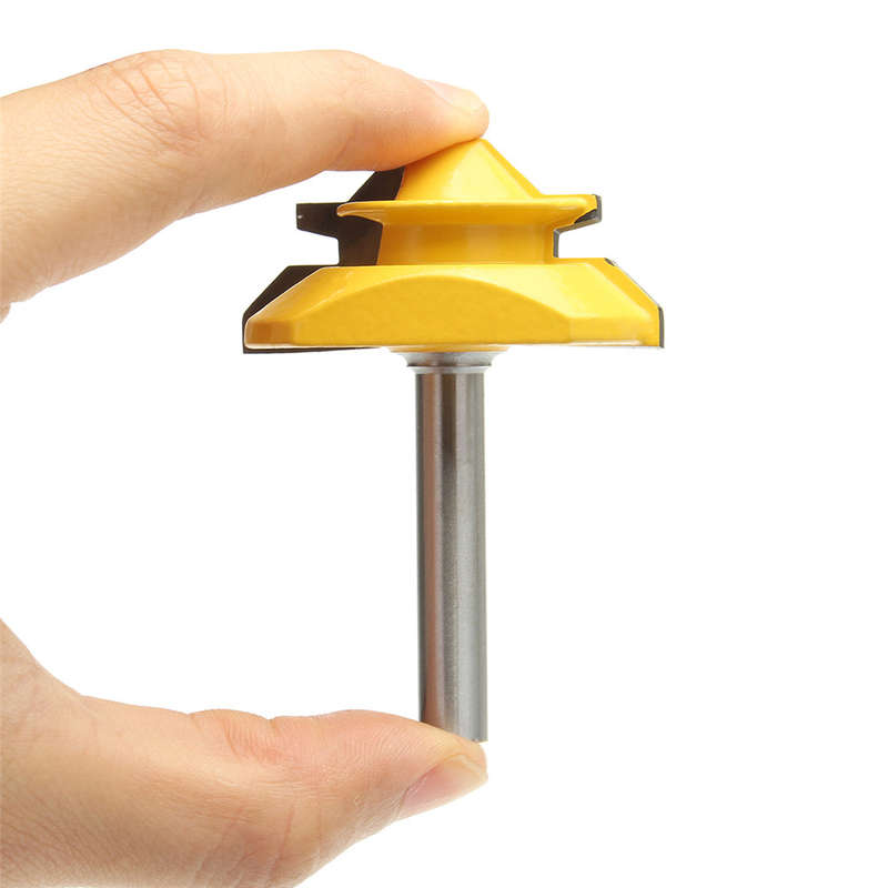 45 Degree Lock Miter Glue Joint Router Bit Woodworking Cutter 8mm Shank Diameter