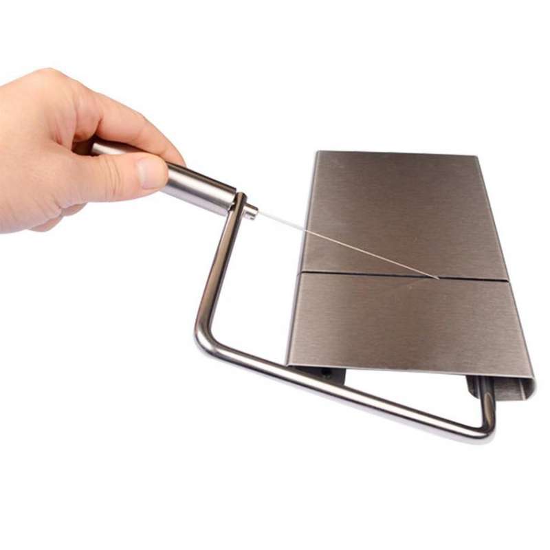 KCASA Stainless Steel Wire Cheese Slicer Butter Cutter Knife with Cheese Board Making Dessert Blade