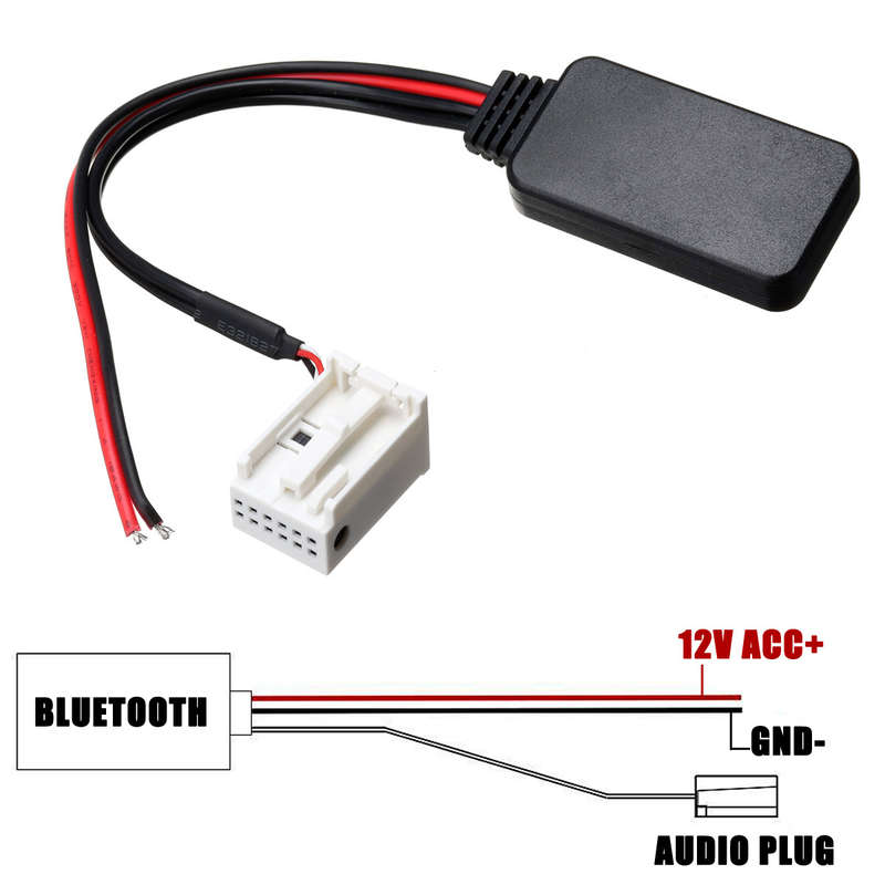 12-Pin Bluetooth Adapter Audio Aux Cable For Mercedes W169 W245 W203 W209 W164 - 0.02kg