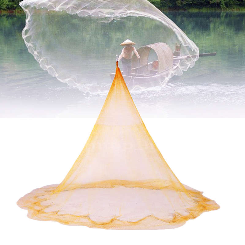 ZANLURE 5m/16ft Nylon 0.5 Mesh Fishing Casting Net Hand Throw Cast Net With Sinker Sea Fishing"
