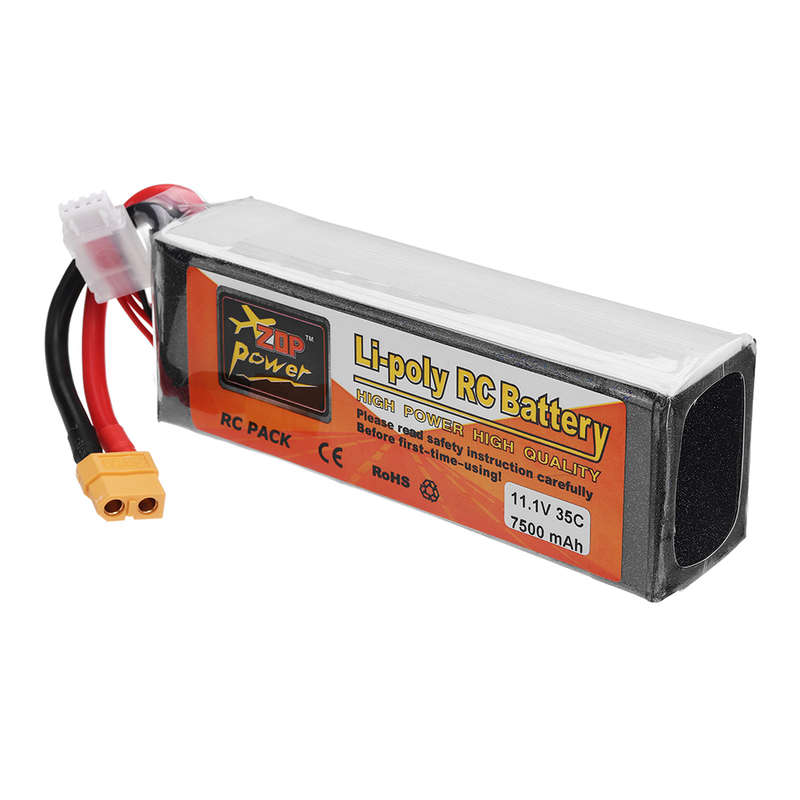 ZOP Power 11.1V 7500mAh 35C 3S Lipo Battery XT60 Plug for RC Quadcopter Car