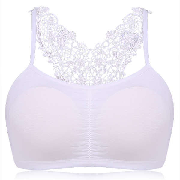 Sexy Pleasing Sling Back Ruffle Bowknot Cross-criss Wireless Padding Bras Crop Tank Tops