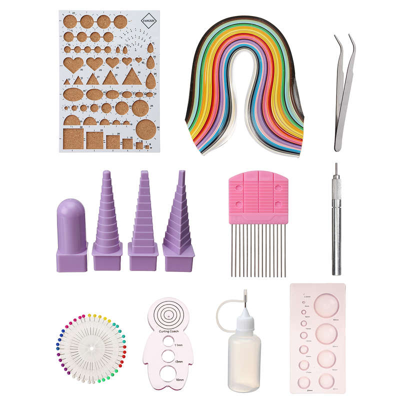 50 Colors Quilling Paper Tools Set Handmake DIY Craft Handmake Work Board Mould Kit