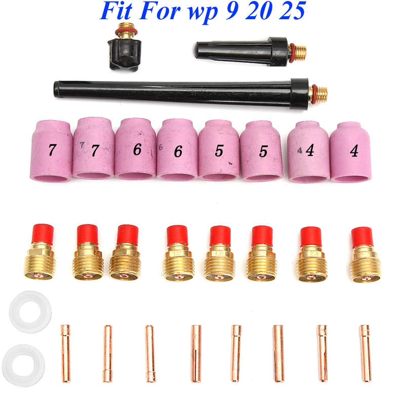 WP9 20 25 Torch Tig Welding Gas Lense Cup Collet Kit with Back Caps