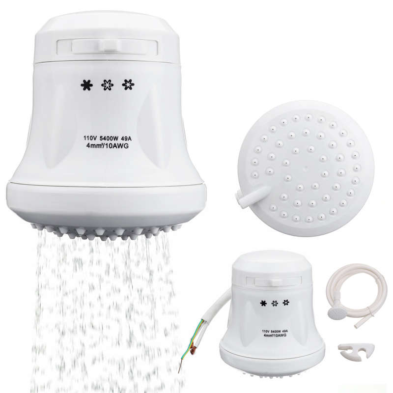 ST-08 110V/220V Electric Shower Head Tankless Instant Hot Water Heater Hose Bracket (VOLTAGE: 220V)