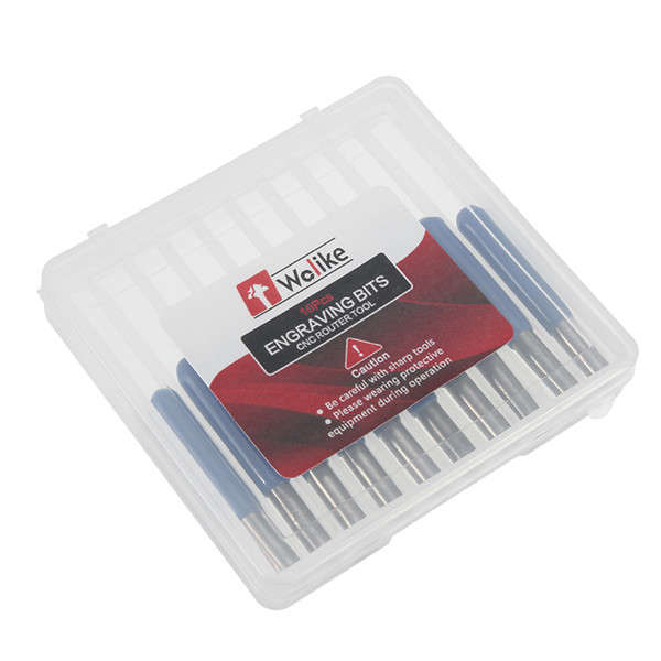 Wolike 10pcs 3.175mm Shank 30 Degree Cutter 0.3mm V-shape Carbide PCB Engraving Bits