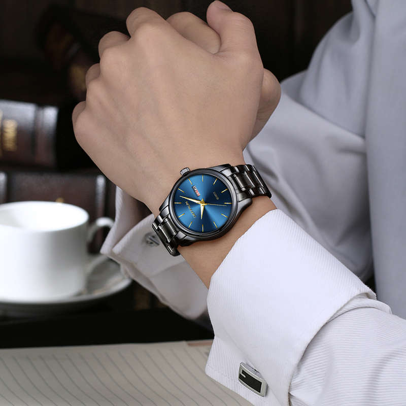 Watch Calendar Business Style Men Watch Stainless Steel Strap Casual Quartz Watches