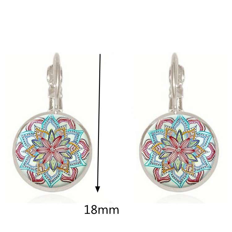 Bohemian Vintage Ear Drop Copper Colorful Flower Earrings