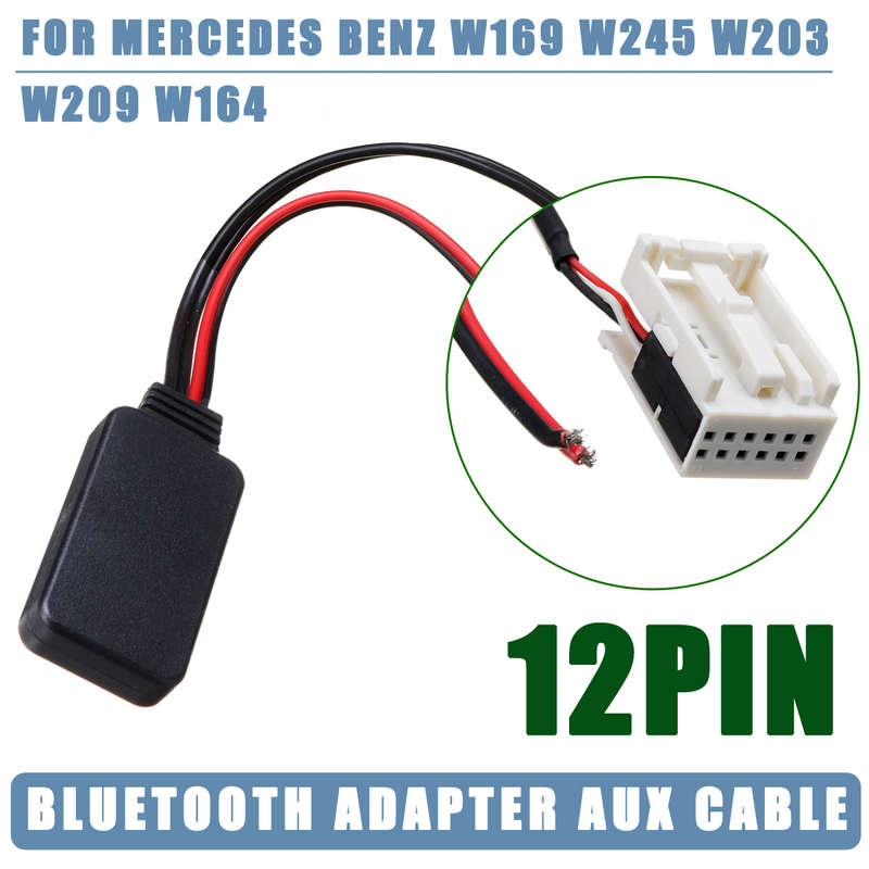 12-Pin Bluetooth Adapter Audio Aux Cable For Mercedes W169 W245 W203 W209 W164 - 0.02kg