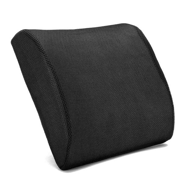Memory Foam Back Lumbar Support Cushion Travel Cart Office Seat Pillow Fatigue Relief (COLOR: BLACK)
