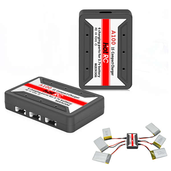 HotRc A100 6 in 1 3.7V Lipo Battery Charger For Hubsan X4 Q4 H107L H107C WLtoys JJCR UDI