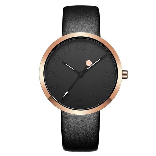 CRRJU 2124 Simple Design Women Wrist Watch Genuine Leather Strap Quartz Watches
