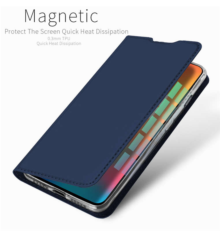DUX DUCIS Shockproof Flip PU Leather Card Slot Full Cover Protective Case for OnePlus 6T - 0.09kg