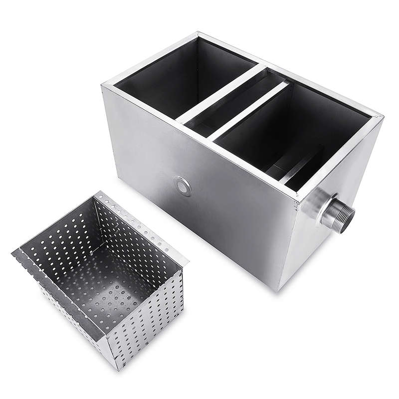 5GPM Stainless Steel Grease Trap Interceptor Set Restaurant For Kitchen Wastewater