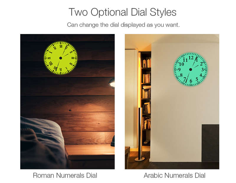 Loskii HC-27 180 Degree Rotation Dual Dial Plate LED Display Remote Control Wall Projection Clock