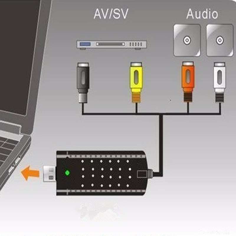 DC5V USB Video Capture Card TV Tuner LED VCR DVD Audio Adapter Converter
