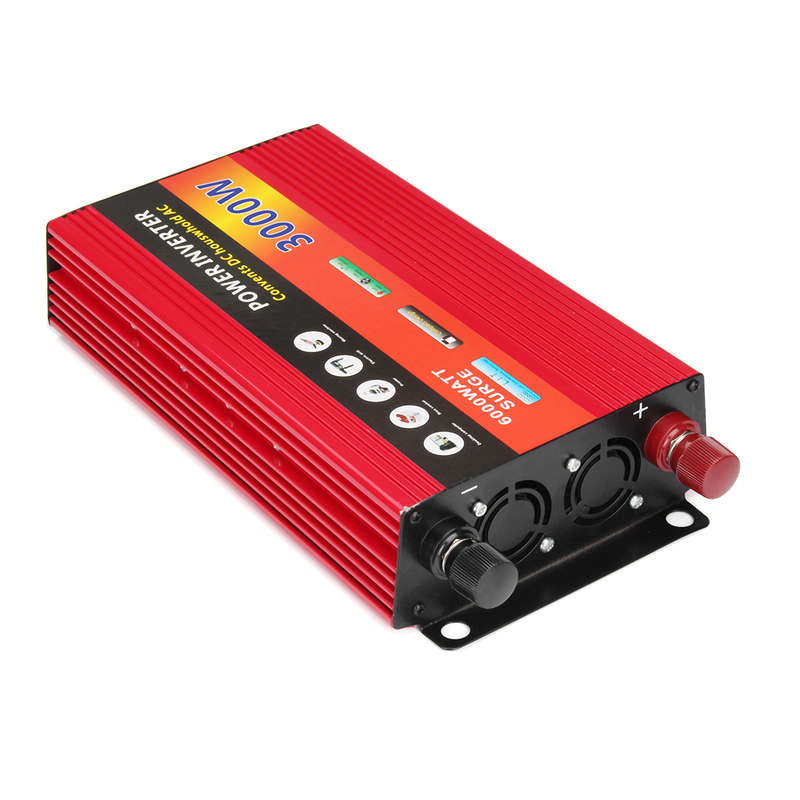12V TO 220V Solar Inverter 3000W Power Inverter Dual Turbine Cooling System Inverter