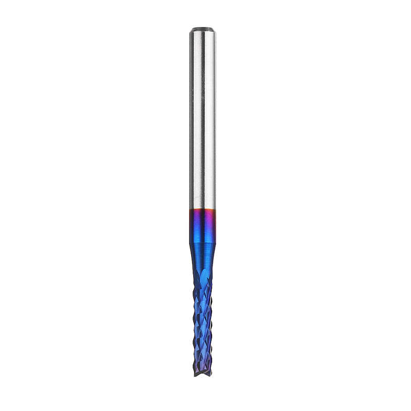 Drillpro 10pcs 0.8-3.175mm Blue NACO Coated PCB Bits Carbide Engraving Milling Cutter For CNC Tool R