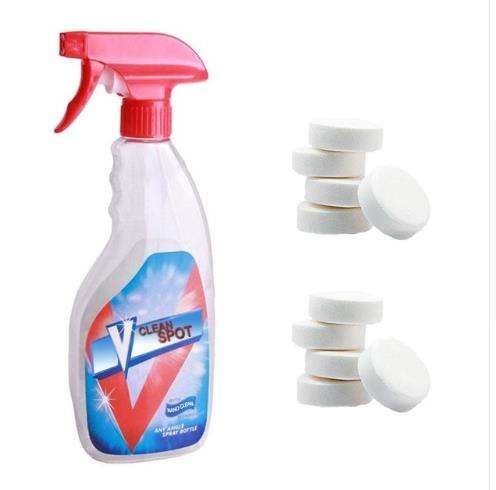 Effervescent Spray Cleaner Bottle with 10PCS Multifunctional Effervescent Spray Cleaner Set