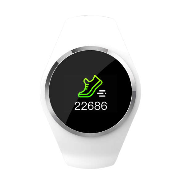 Newwear Q1 1.0inch Blood Pressure Heart Rate Monitor Long Standby Fitness Tracker ... (COLOR: WHITE)
