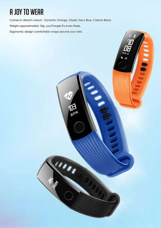 Huawei Honor Band 3 Real-time HR Monitor 5ATM Waterproof 30 Days Standby Fitness Smart Watch Band -
