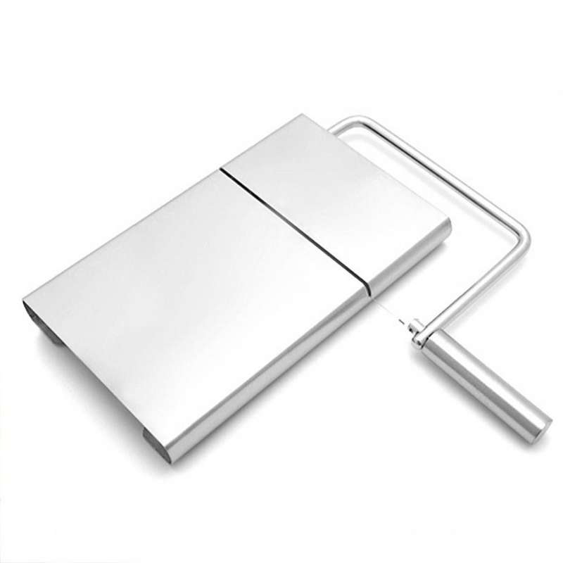 KCASA Stainless Steel Wire Cheese Slicer Butter Cutter Knife with Cheese Board Making Dessert Blade