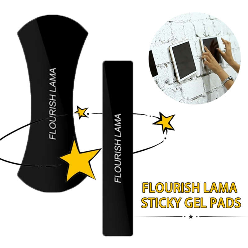 2 Pcs FLOURISH LAMA Poweful Sticky Gel Pad Wall Stand Anti Skid Mat Holder for Phone Tablet 