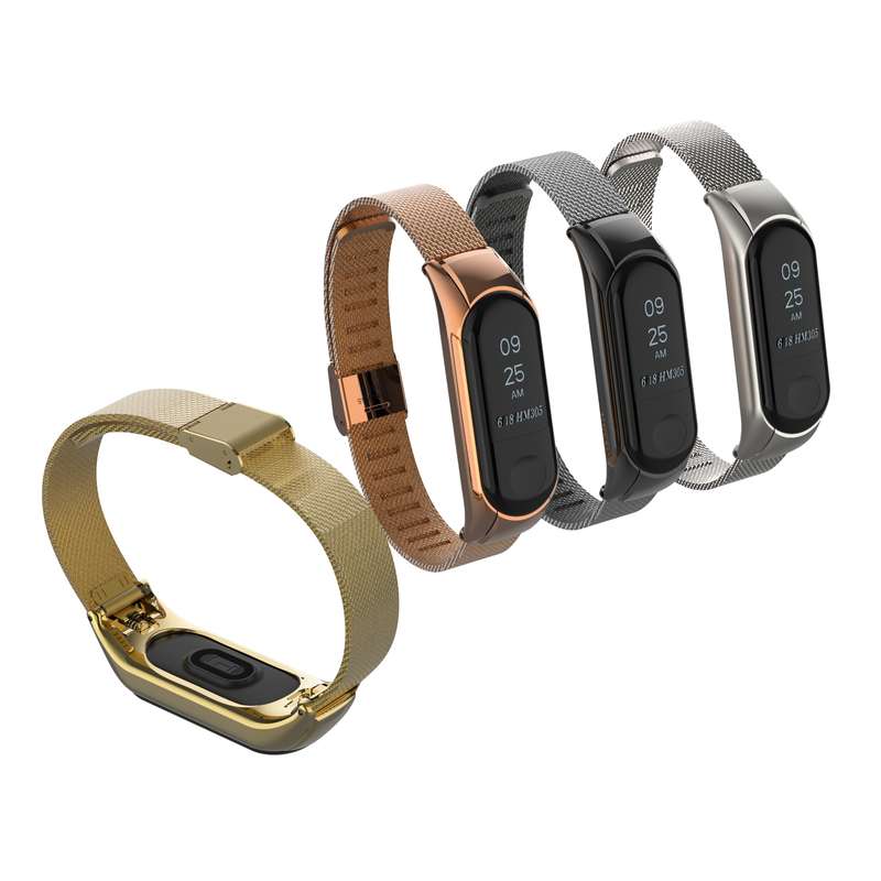 Xiaomi Mi Band 3 Smart Watch Metal Strap Screwless Buckle Stainless Steel Replacement Wristband