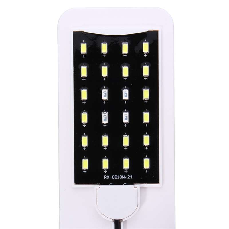 10W 5730 24 LED Aquarium Light Clip Fish Tank Lamp White:Blue 5:1 AC220V - 0.10kg