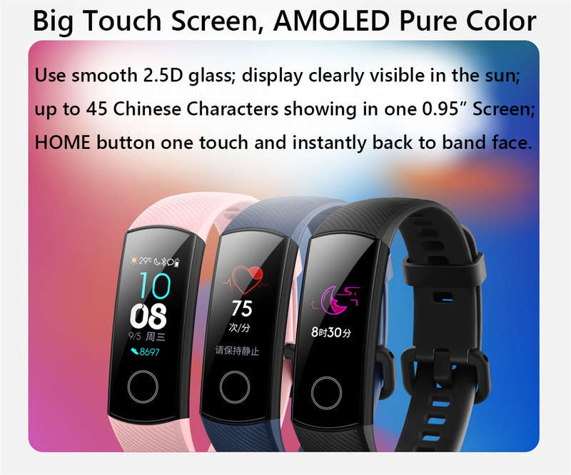 Huawei Honor Band 4 0.95 AMOLED 2.5D Swim Posture Detect Heart Rate Sleep Snap Monitor Smart Watch
