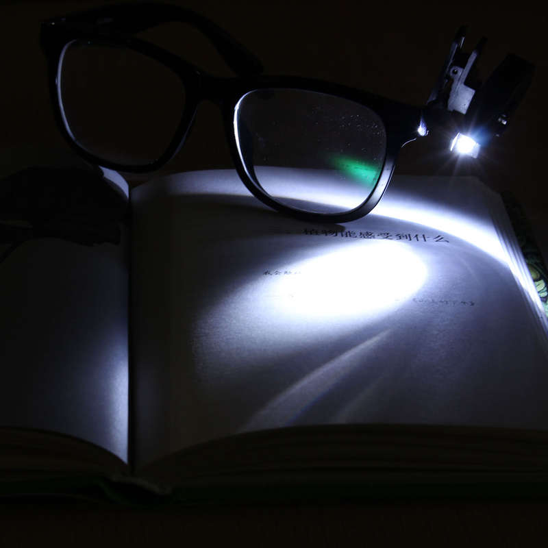Universal Flexible Eyeglasses Mini LED Clip On Light Reading Glasses Repair Lamp
